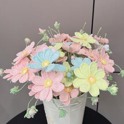 Gosang Crochet Flowers Bouquets Creative Handwoven Flower Party  Table Decor Artificial Flower Gift