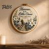Custom Embroidery Hobby Memorial Kit for Beginners, Pre-Stamped Pattern Starter Needlepoint with Hoop, Threads, Needles Home Decor Gift Set