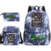One Piece Zoro Print Student Backpack Set Casual Daypack with Shoulder Bag Pencil Case for Kids Teens School Supplies
