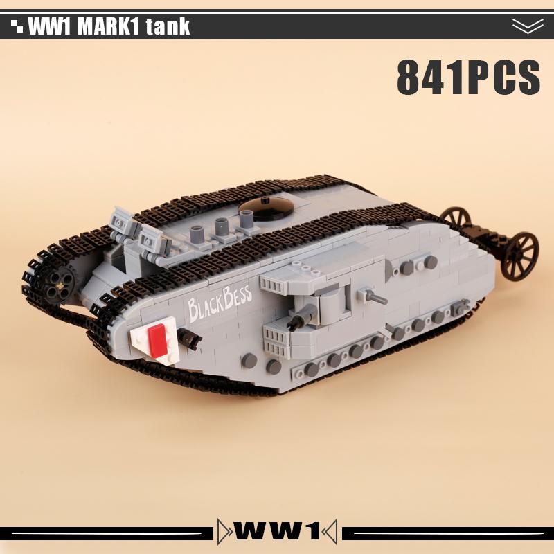 WW1 Military Series Vehicles Building Blocks Artillery Howitzer Soldier Figures Accessories British Italian Field Gun Bricks Toy