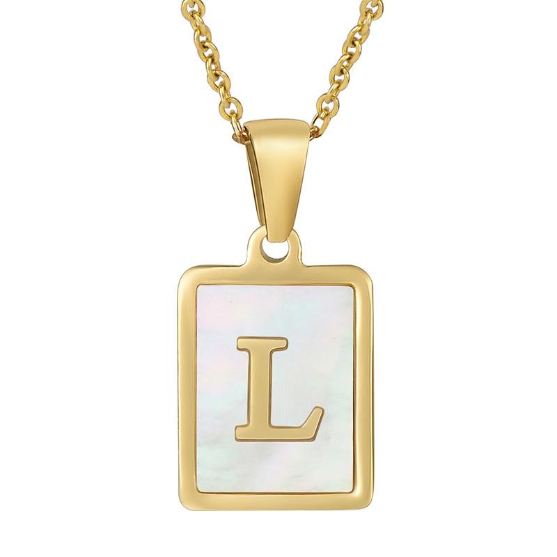 Stainless Steel Shell Letter Necklace For Women European And American Style Fashion Jewelry Wholesale