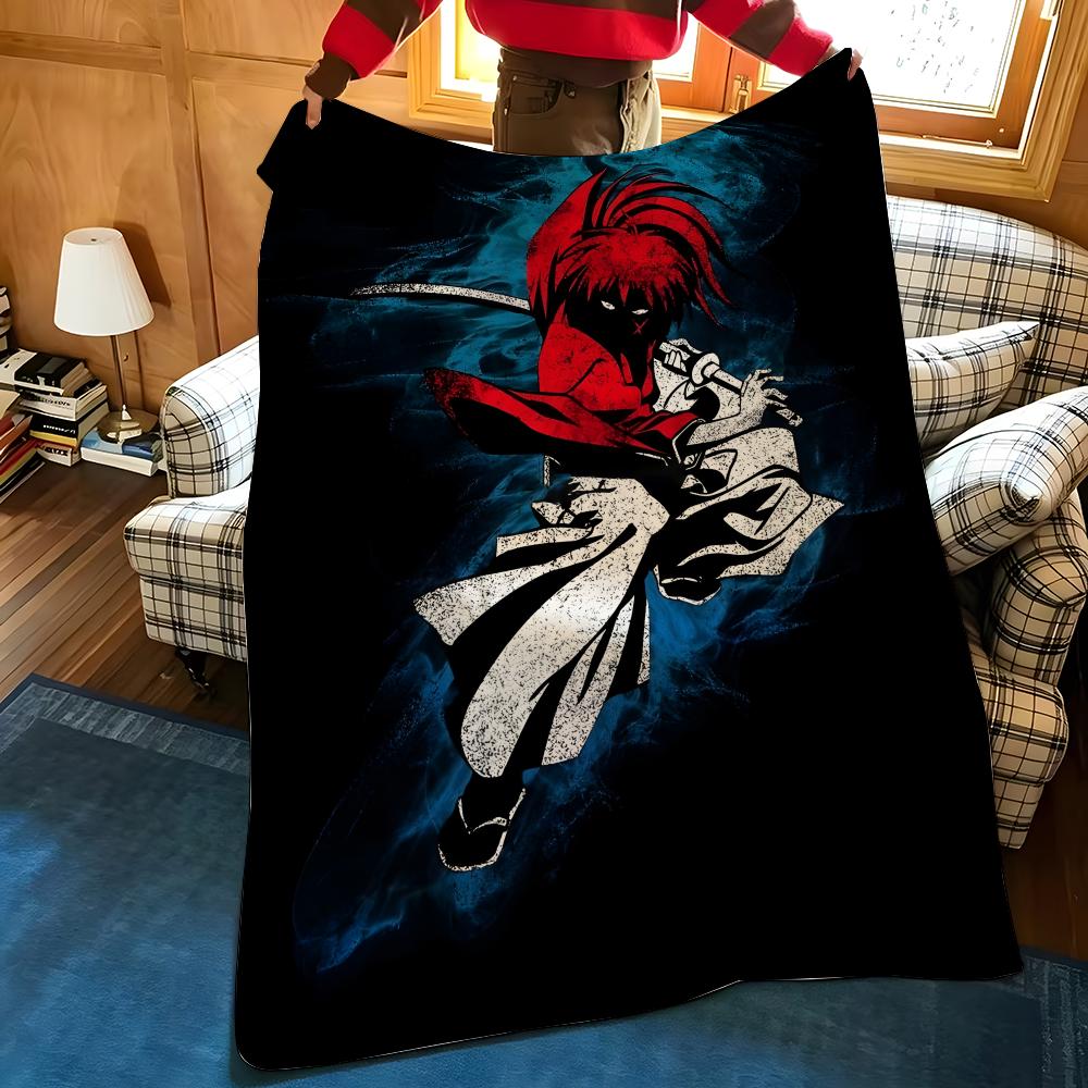 Anime R-Rurouni K-Kenshin Throw Flannel Cozy Print Blanket, Portable, Durable Machine Washable Cute Cool