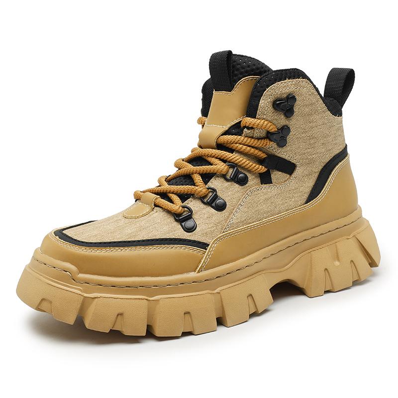 FashionMale Low Top Leather Casual Boots Men's Handmade Motorcycle Ankle Boots for Men Luxury Brand Man Shoes Men Stylish Lace-Up Botas