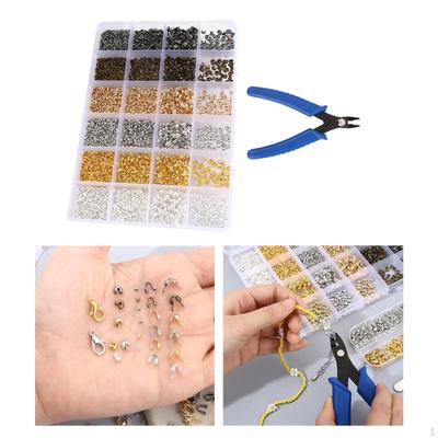 Cuentas para hacer joyas, alicates para cuentas, guardianes de alambre con caja de almacenamiento, tubo, colores surtidos