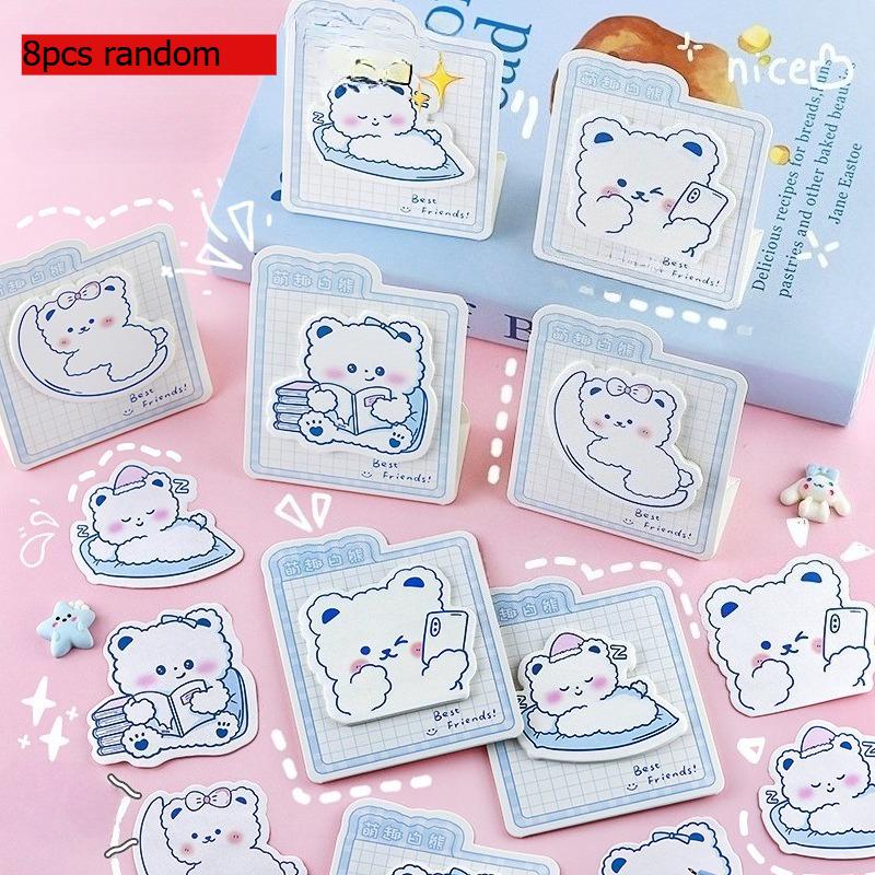 Cute White Bear Record Healing Little Gift Blessings Deskmate Notes Lovely Memo Pad Kawai Stationery Office School Supplies