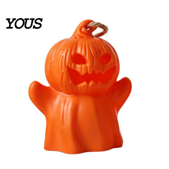 Decorative Battery Operated Lamps Halloween Pumpkin Lantern, Spooky Lighted Skeleton Statue, Resin Home Haunted House Props Decor for Porch