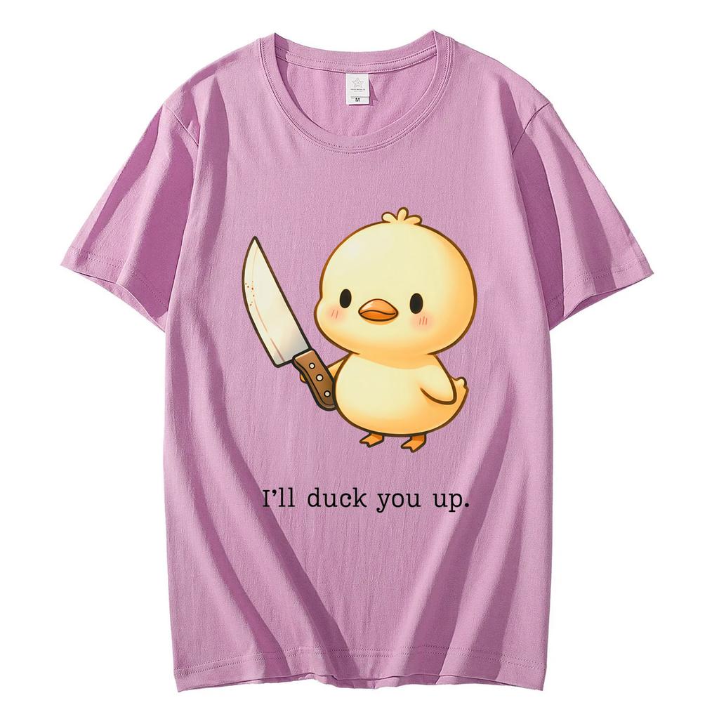 Funny Duck Meme Graphic T Shirts High Street Fashion Trend Short Sleeve Tshirt Men Women Casual Loose Cotton T Shirt Streetwear