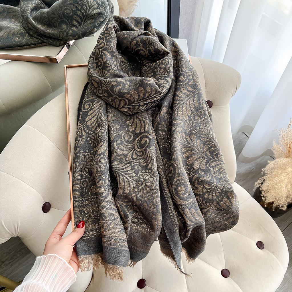 New Double-sided Commuter Warm Fashion Elegant Simple Imitation Cashmere Scarf Shawl Cape Women