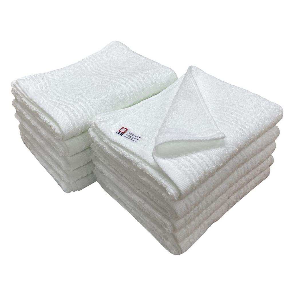 Imabari håndkle ansiktshåndkle sett med 10 hvite hotelltype 34x85 cm vannabsorberende laget i Japan