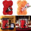 24cm Size Eternal Rose Bear Flower Bouquet Long Lasting Artificial Flower Gift Artificial Rose Creative Design
