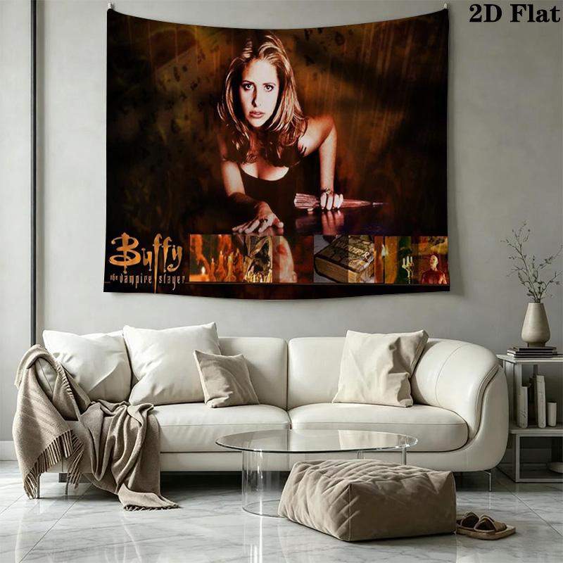 Buffy Der Vampirjäger Wandteppich Ästhetischer Wandbehang Bedruckte Stoffdecke Dekorative Wandteppiche für Schlafzimmer Wohnzimmer Heimdekoration