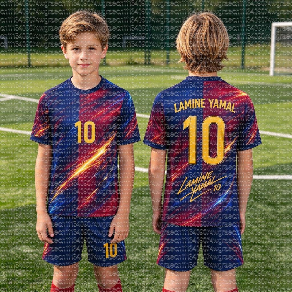 2026 Special NO.10 Yamal Fan Football Jersey Tee Shorts Set Kids Spain Fans Shirt and Shorts,Single Top Available,2 Piece Set