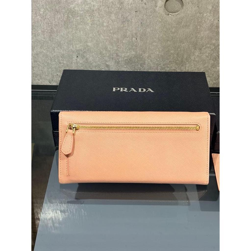 Prada Saffiano Ribbon Long Wallet Pink