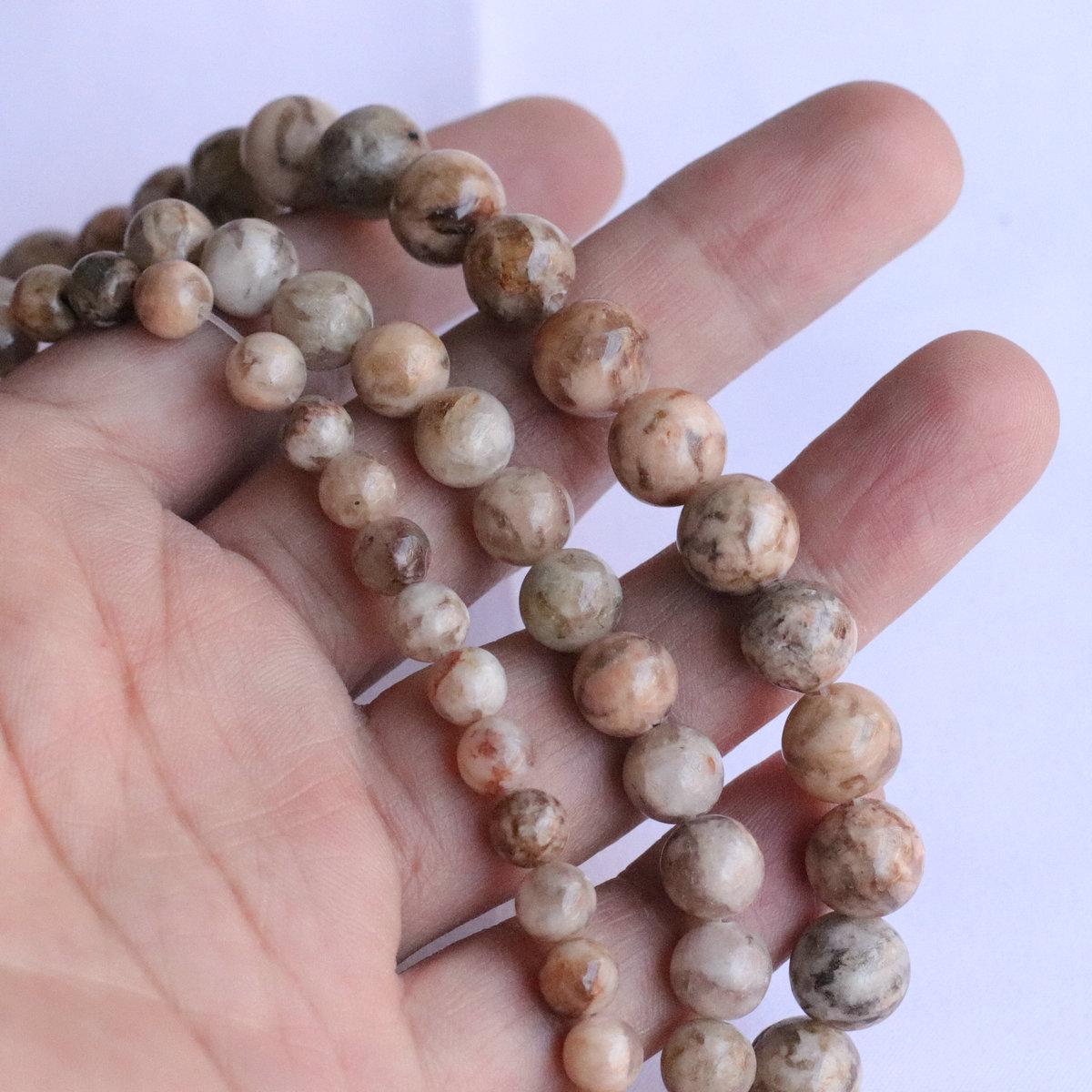 Green Mountain Jade Feldspar Round Beads for DIY Jewelry & Hairpin Accessories.