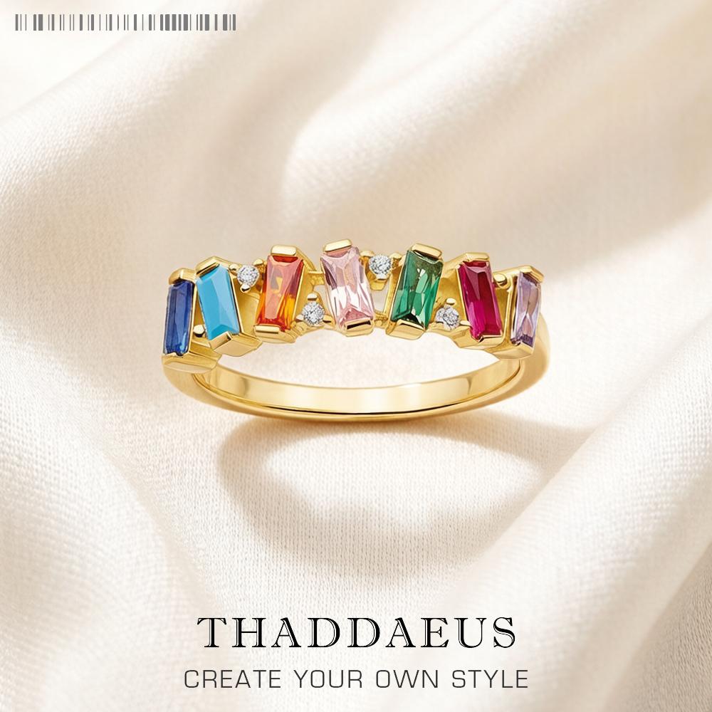 Ring Bunte Tanzende Steine Sommer Neuer Feiner Schmuck Romantisches Geschenk Für Frauen In Kupfer 7 beige