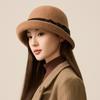 Herbst Winter Wolle Fischerhut Damen Woll Becken Hut