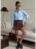 2026 Spring/Summer European & American Women's Solid Color Long Sleeve Lapel Shirt