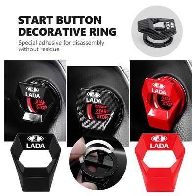 Car Ignition Button Cover Anti-Scratch Push Start Button Decor For Lada Largus Priora Vesta Niva Samara Kalina Xray Granta