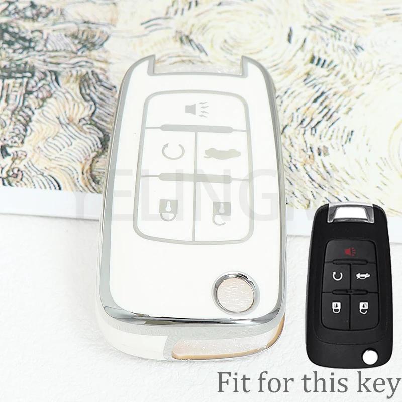 For Chevrolet Cruze Impala Camaro Garna Equinox Volt Yakista AVEO Impala GMC Terrain TPU Flip Car Key Fob Case Cover Keychain