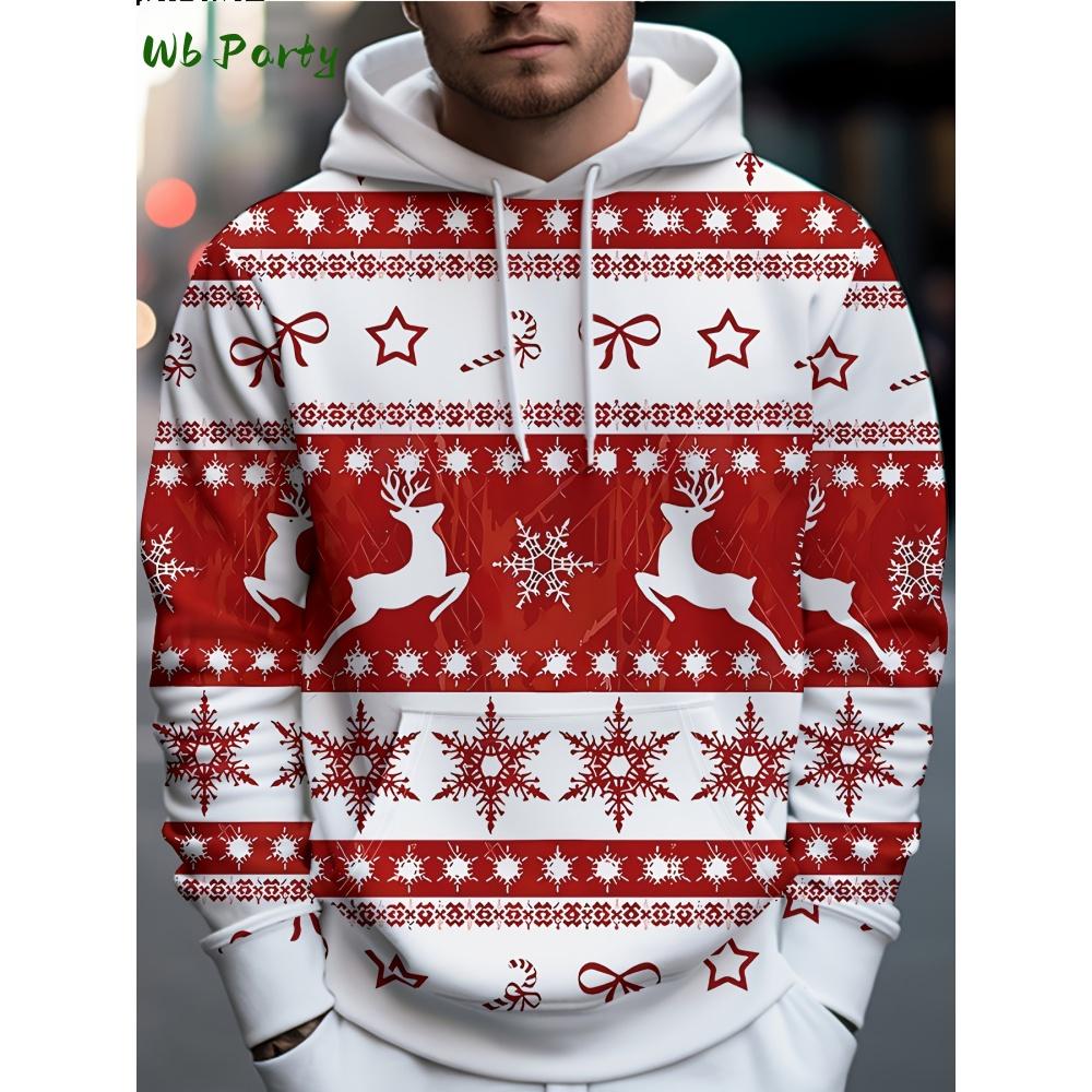3D Print Sweatshirts Funny Santa Claus Graphic Harajuku Hoodies Blouse Men's Clothing