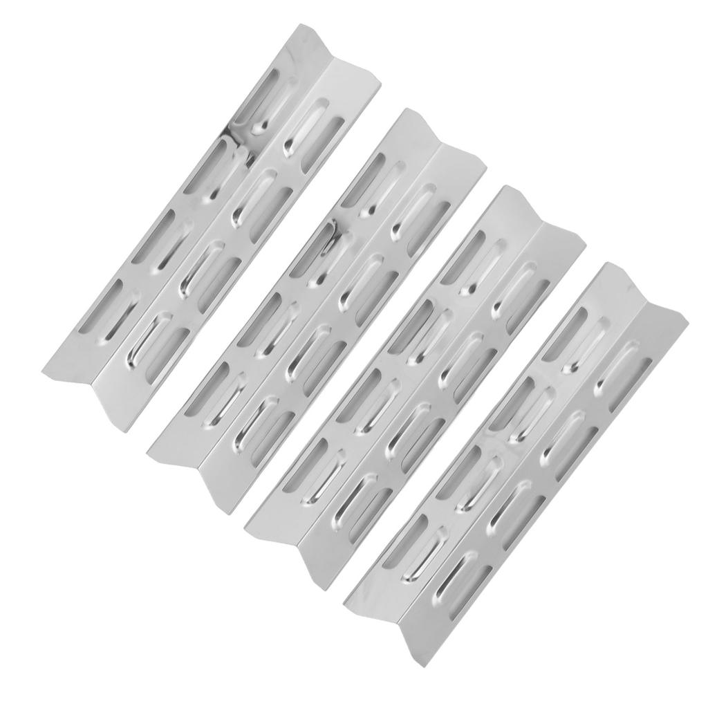 4PCS Grill Burners Cover Heat Plate Shield Tent Stainless Steel Enamel Adjustable Universal Durable Grill Accessory