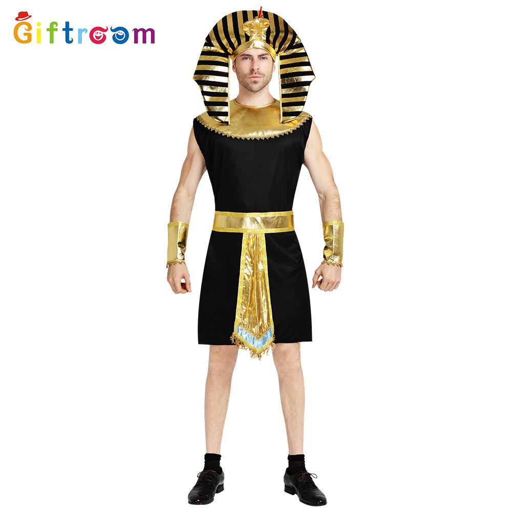 

Египетский Шик Комплект Костюмов для Пар, Включающий Величественного Фараона и Королеву для Любого Мероприятия A