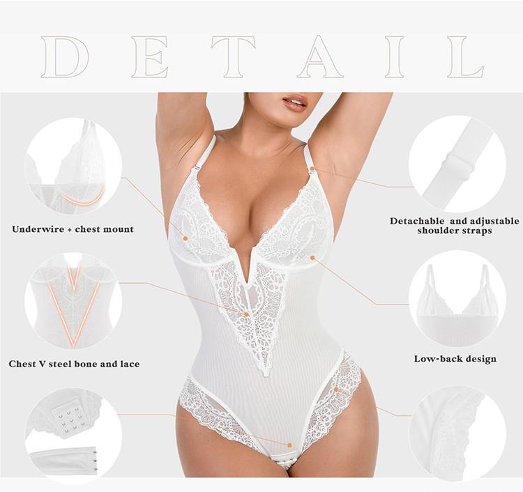 Hochwertige Damen Shapewear in Übergröße: Sexy Bodyforming-Bodysuit mit Bauchkontrolle und Hüftlift.