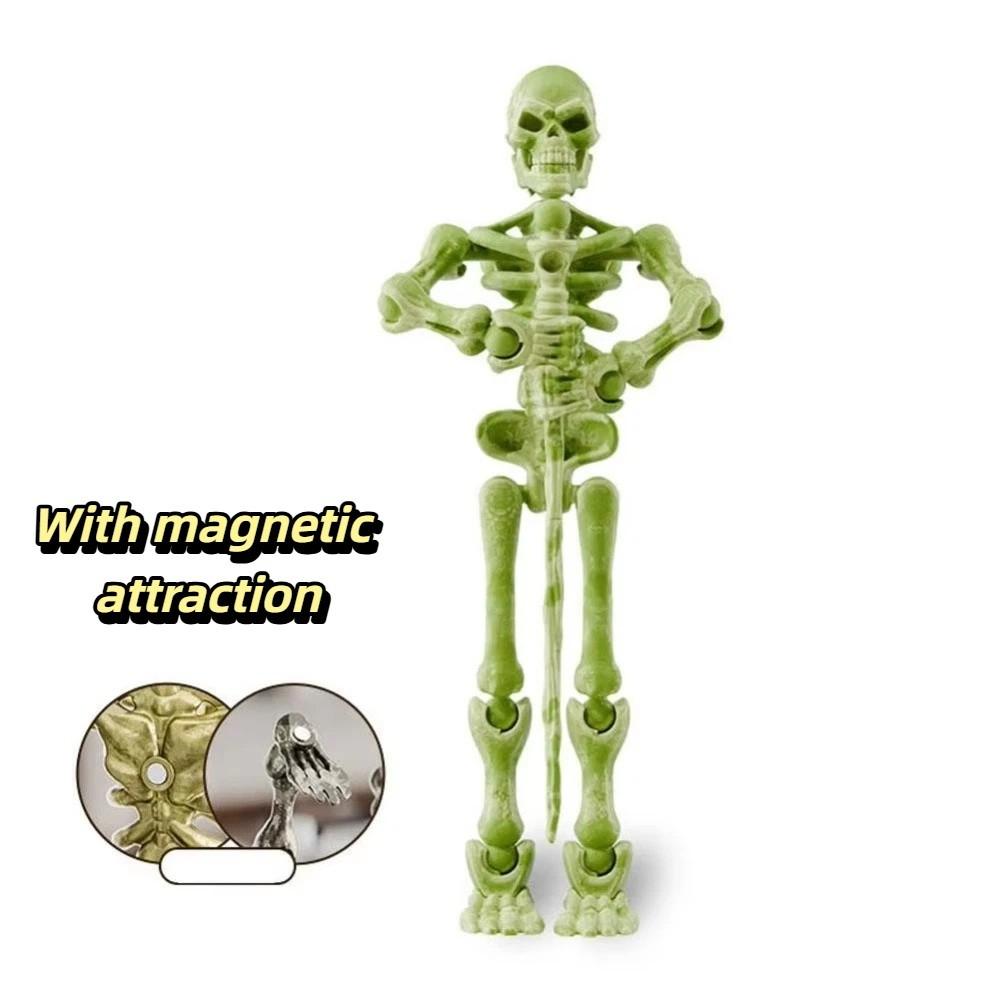 Fully Movable Joints Articulated Skeleton Figurine Eco-Friendly PLA Material Lightweight Sturdy 3D Printed Skeleton Model