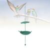 Hanging Bird Feeder Green Metal Large Capacity Umbrella Top Hanging Bath Tray for Outdoor Garden