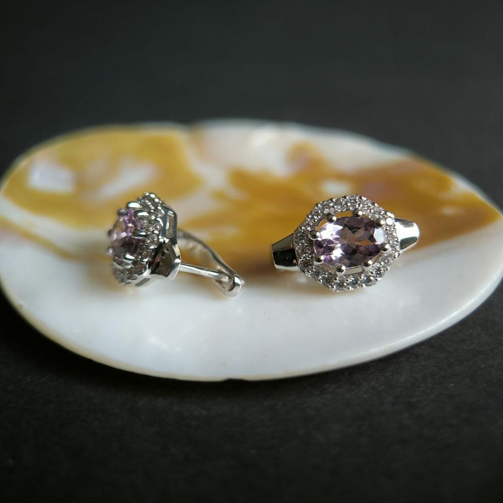 Серебряные серьги с натуральным аметистом 2.998ct (2189404)