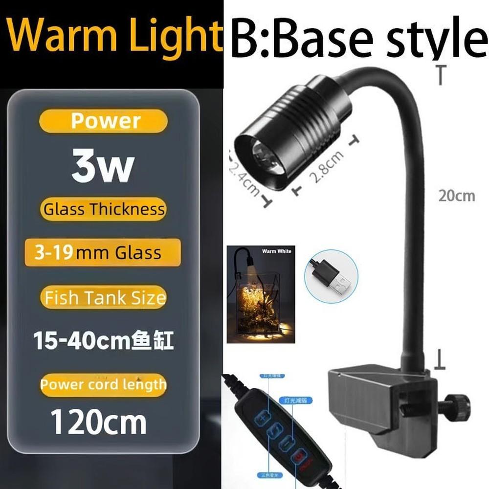 USB Akvaryum Lambası Bitki Büyütme Işığı Süper İnce LED 3W Su Bitkisi Aydınlatması Su Geçirmez Klipsli Lamba Akvaryum İçin
