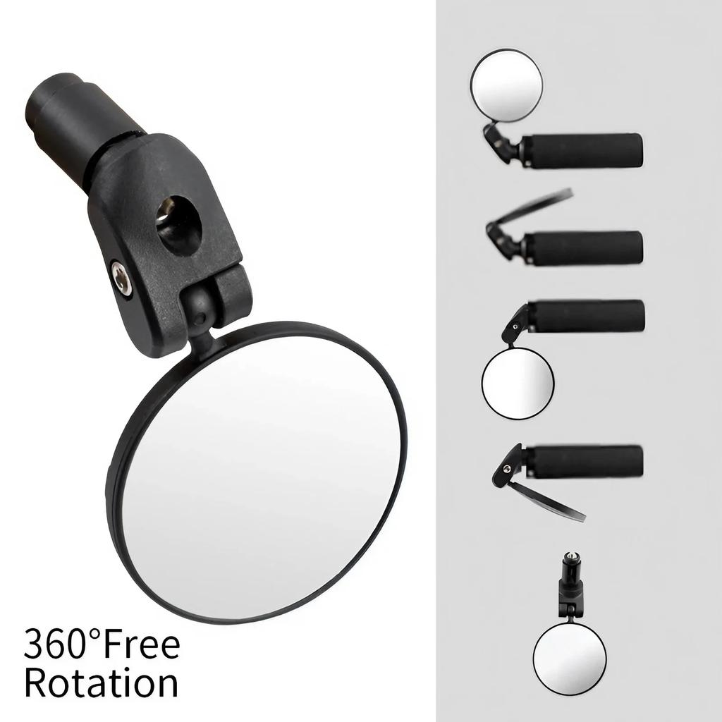 Bike Rearview Mirrors 360 Degree Rotatable Adjustable for Cycling Scooter Round Handlebar End Mirror