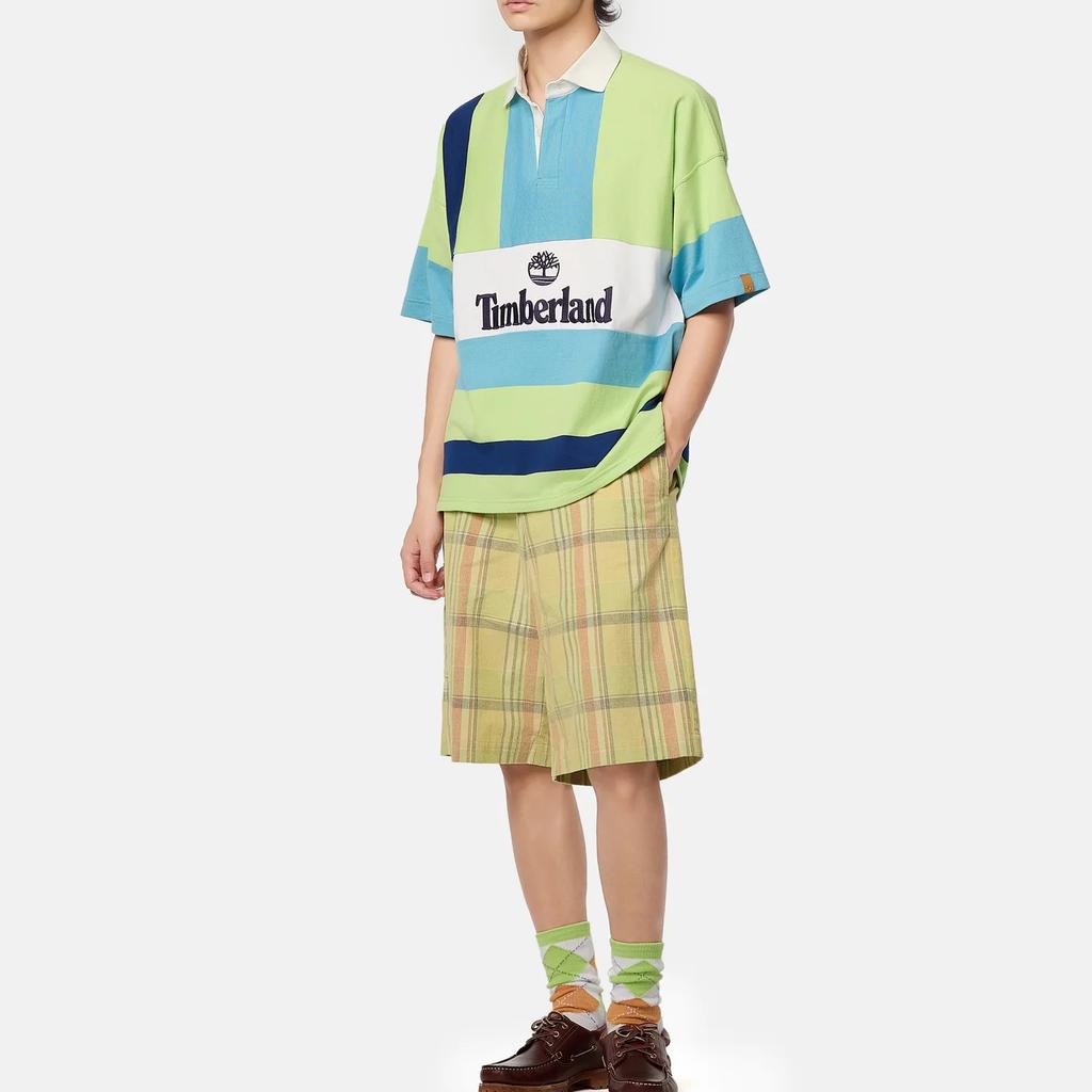 Timberland Tokyo Design Collective Rugby Comfortable Letter Pullover Short Sleeve Polo Shirt Unisex polo shirts Dark-Green A6J9Y-A2S