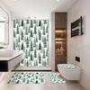 4Pcs Bathroom Shower Curtain Set Christmas tree Bathroom Curtain With 12 Hooks Non Slip Rugs Toilet Cover Mat Bathroom Partition