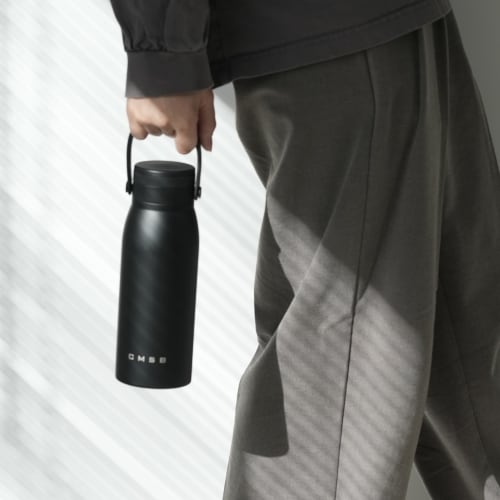 PEARL METAL HC-48, 600ml Vacuum Insulated Water Bottle, Suitable for Carbonated Drinks and Beer, Black, for Cold Drinks and Beer