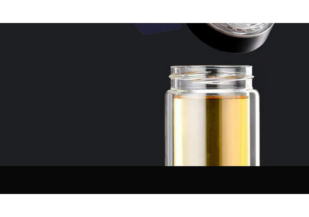 One-Touch Open Goose Egg Double-Layer Glass Cup: Anti-Scalding, High Borosilicate, Quick-Open Tea/Water Separation Cup