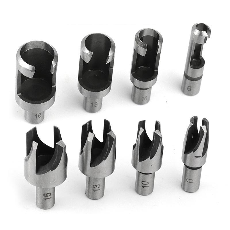 Wood Plug Cutter Drill Bit Set Straight Hole Saw Opener Router Boring Tool Tenon Deep Cork Knife Hex Shank Carpentry Woodworking