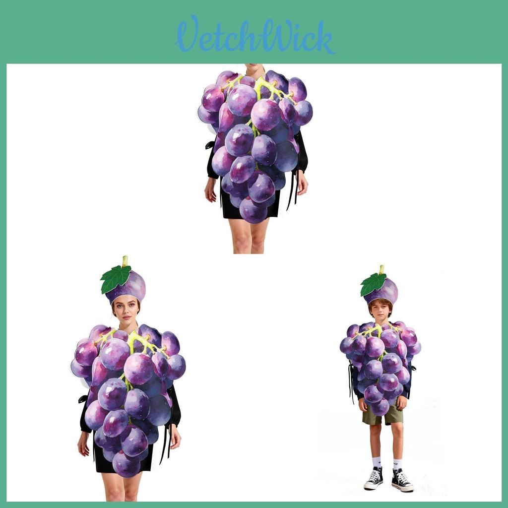 Grape Costume Plush Fruit Party Cosplay For Adults And Kids Fun Stagewear