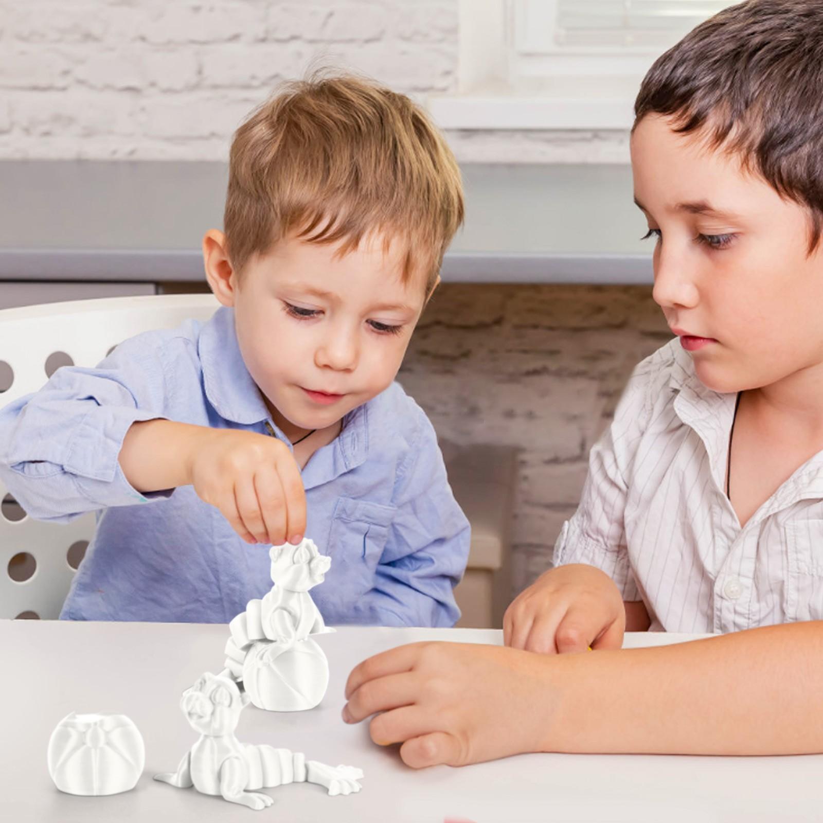 

Милые игрушки в форме животных, напечатанные на 3D-принтере, с подвижными суставами One Size белый