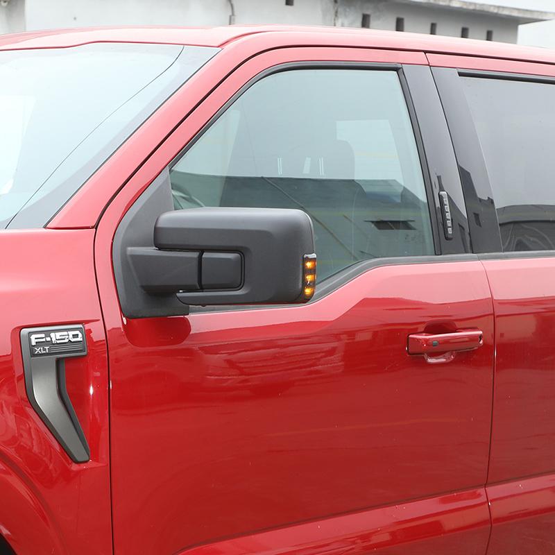 Car Reverse Mirror Turn Signal Light Lamp Decoration Guard For Ford F150 2021 Up Accessories Smocked Black