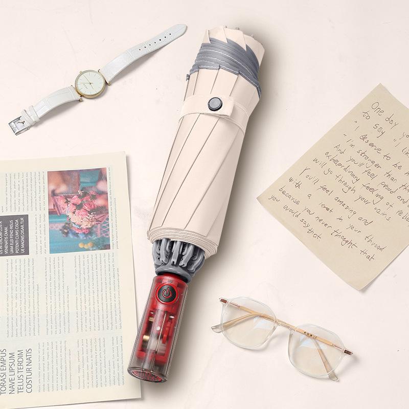 Tri-fold 10-bone Fully Mechanical Reverse Male Folding Umbrella Safety Anti-rebound Explosion-proof Reinforcement Wind-resistant Large