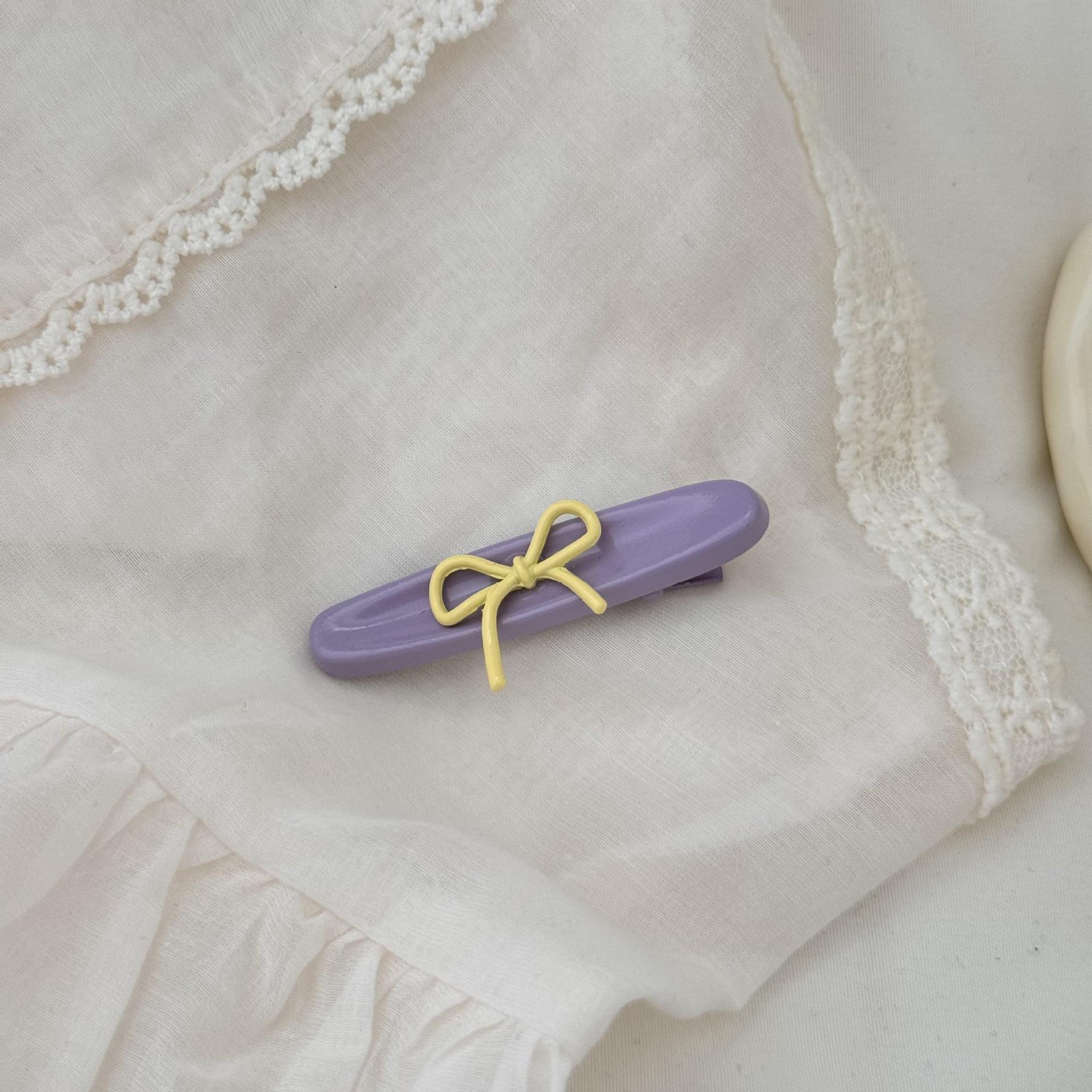 

Sweet and cool girl~ Cute colored gentle bow princess hairpin side bang duck bill clip headdress bows korean accessories fashion