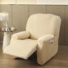 Solid Color Recliner Slipcover 4 Pieces Soft Armchair Cover with Pocket Anti Slip Washable Single Seat Sofa Couch Cover