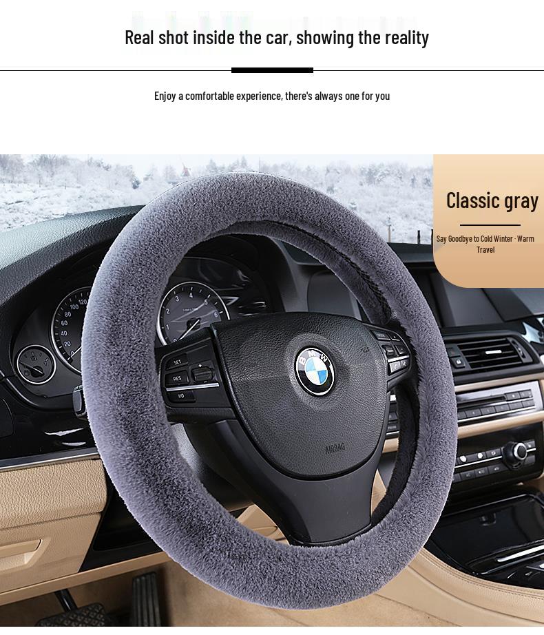 Zeekr L7 Winter Plush Heated Steering Wheel Cover - Cute, Cozy, and Suitable for Autumn and Winter