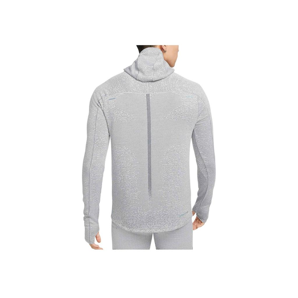 Nike Therma-Fit Adv Division Logo Print Solid Hooded Long Sleeve T-Shirt Men Tops Dark-Smoke-Grey DD6111-010