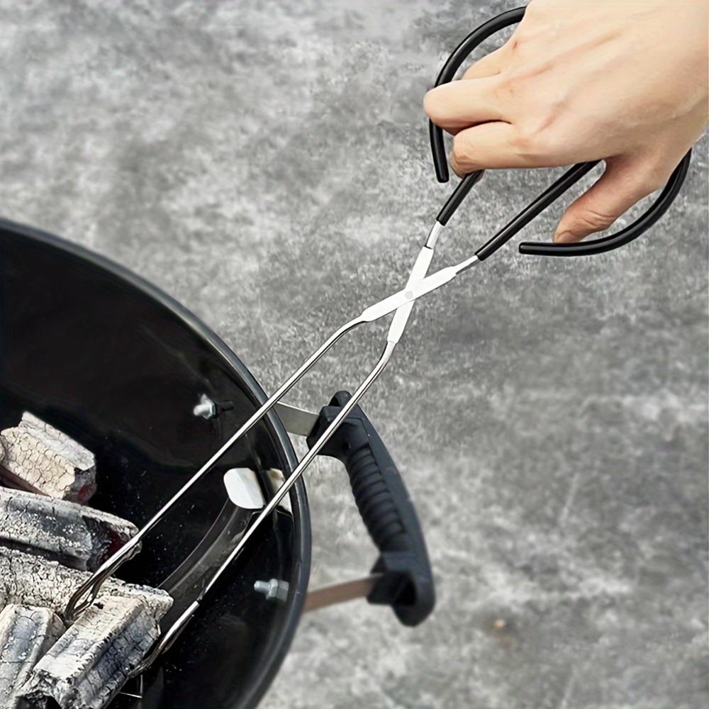 1 Stück Grillkohlezange, Lang und Dick Hitzebeständige Grillkohlezange Grillzubehör Werkzeug für Outdoor-Grillpartys, Holzkohle, Feuerstelle