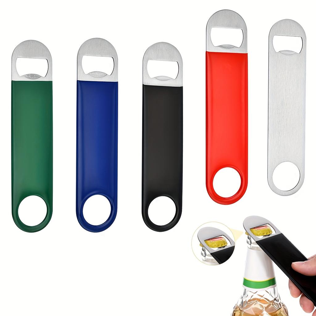 Bartender Bottle Opener, Beer Bottle Openers, Speed Openers, Rubber Coated Stainless Steel 7 inch