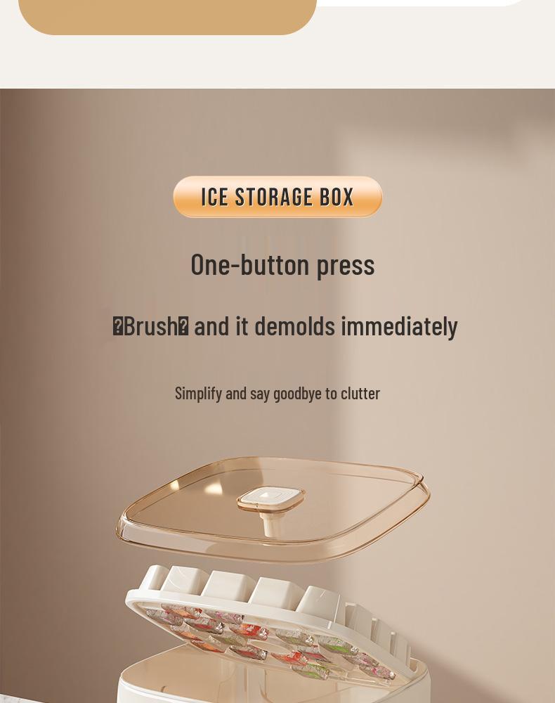 One-Key Ice Tray Mold Set: Food-Grade, Convenient Ice Cube Tray & Bucket for Home Use