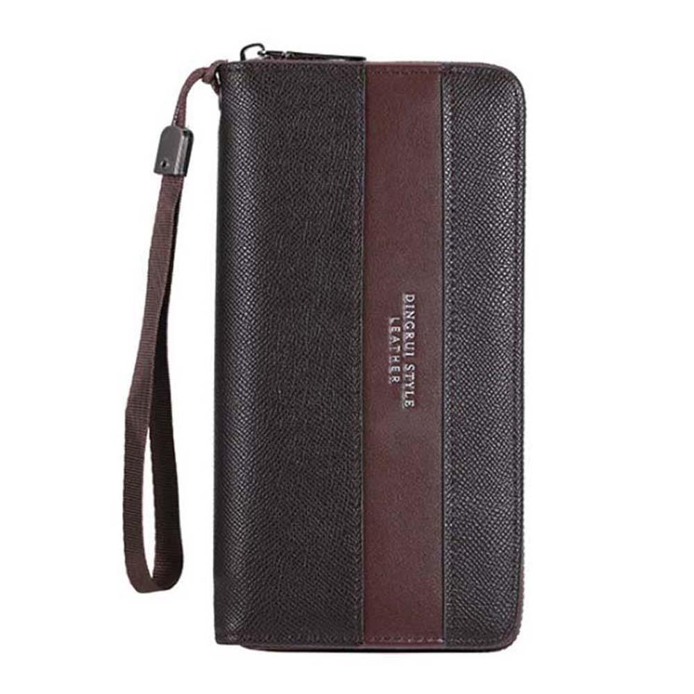 

Anti-splash Water PU Men s Wallet Anti-lost Black Casual Purse Long Business Handbag Storage