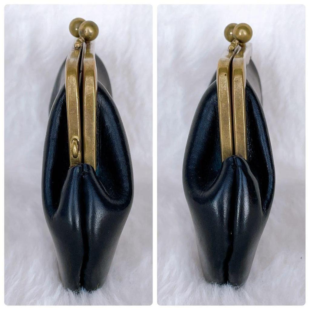 Used Rare N25 Nunijugo Leather Clasp Wallet Wallet Coin Purse Black Wallet